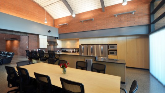 interior kitchen dining room area for the el mirage fire station number 2. fire service and public safety. LEA Architects, based in Phoenix AZ. sustainability and contemporary style. 