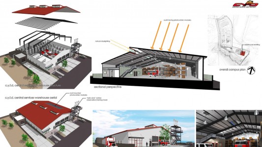 central yavapai fire training center initial plans and rough sketch of sitelines. lea architects, architecture firm based in Phoenix, arizona. green implementation and contemporary modern designs. fire service and public safety. 