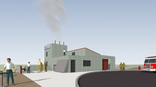 conceptual computer image for central yavapai training facility. fire service and public safety. sustainable contemporary modern design philosophies. lea architects. phoenix az architecture firm. 