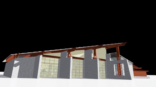 Conceptual 3D rendering for Nevada Fire Station No. 1, AHA MACAV. fire station design. fire service, public works, sustainable and modern design. LEA Architects, an architectural group based in Phoenix, AZ. local works. regional works. national works. 