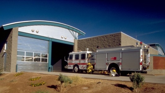 chandler fire station number 3. designed with fire service and public safety in mind. by lea architects, a local phoenix architecture firm. community and public works. sustainable and contemporary designs. 