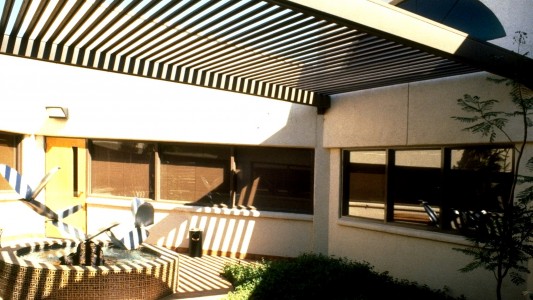 exterior design shade structure for the avondale library. exterior and interior design utilized and addressed. Modern and environmentally integrative concepts and ideas. lea architects. phoenix az. 