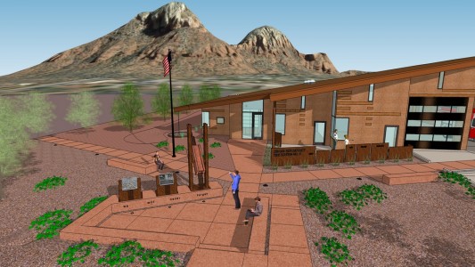 sedona 9/11 memorial, rendering and concepts. design and process. civic and cultural purpose and duty. remembrance and honor. LEA Architects, based in Phoenix AZ. 